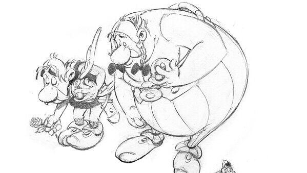 Zeichner Albert Uderzo trauert auf seine Weise um die Kollegen von &bdquo;Charlie Hebdo&ldquo;.