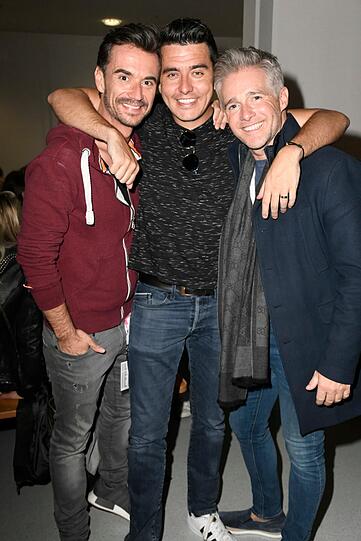 Florian Silbereisen (l.) mit Jan Smit und Christoff De Bolle (r.).