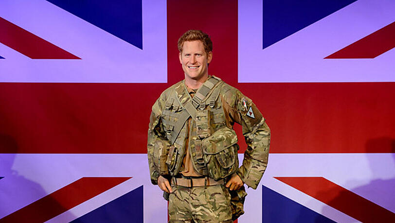 Prinz Harry als Wachsfigur in Uniform Prinz Harry als Wachsfigur in Uniform