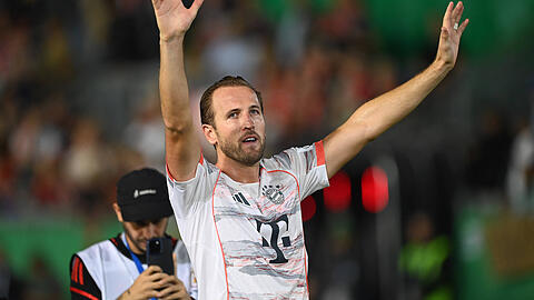 Erleichterung: Bayerns Siegtorschütze Harry Kane nach dem 3:2 gegen Wehen Wiesbaden.