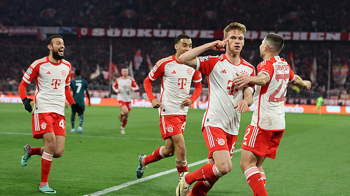 Traf mit Köpfchen zur Führung für den FC Bayern: Joshua Kimmich.