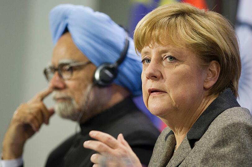 Angela Merkel und Indiens Premierminister Manmohan Singh im Kanzleramt