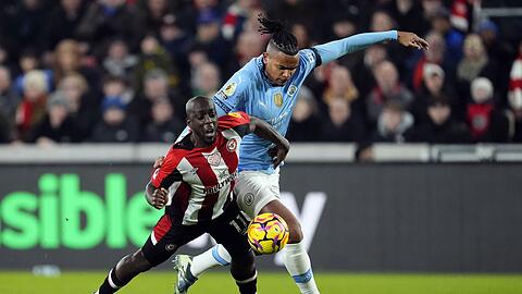 Manchester City kam beim FC Brentford nicht über ein 2:2 hinaus.