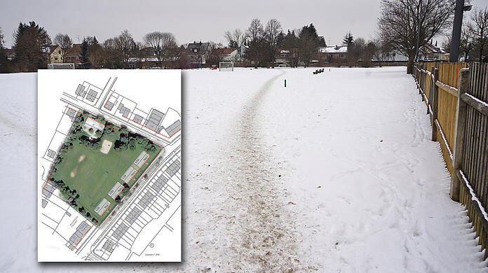Die Unnützwiese bietet im Sommer Platz zum Fußballspielen und Erholen. Auf einem Teil davon werden Wohnhäuser entstehen (siehe kleines Bild). Anwohner sperren sich dagegen.