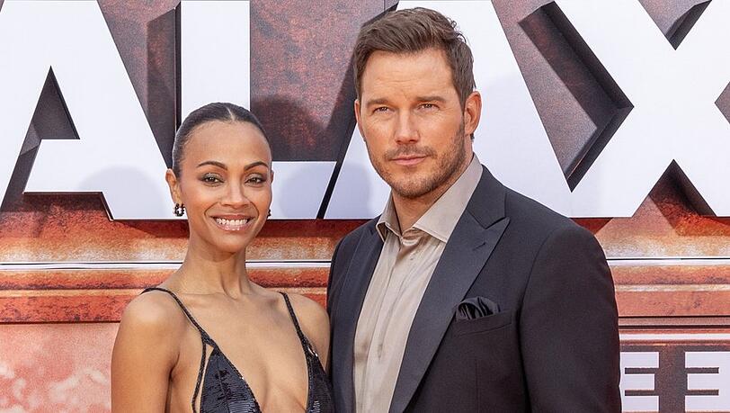 Zoe Saldana und Chris Pratt bei der Premiere von "Guardians of the Galaxy Vol. 3" in Paris.