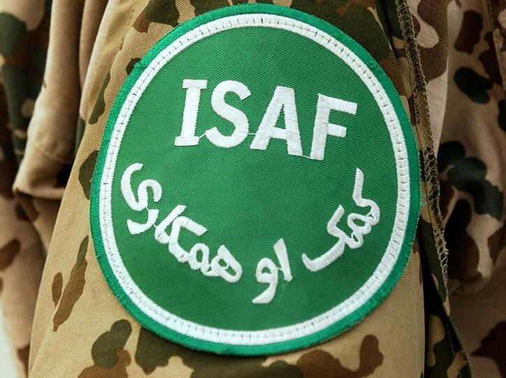 Das Abzeichen der internationalen Schutztruppe ISAF in Afghanistan.