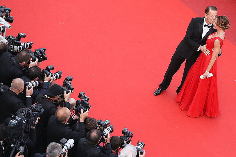 Und auch ein waschechter Pornostar war bei der Premiere dabei: Rocco Siffredi mit Partnerin Rosa