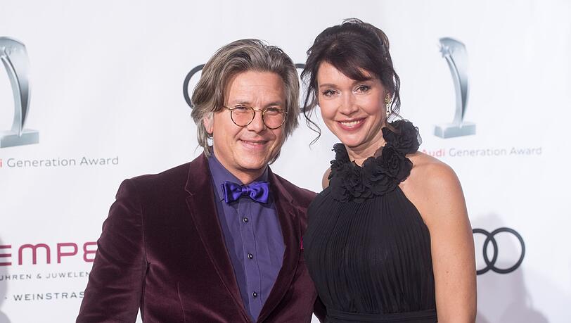 Silvia Laubenbacher und ihr Ehemann Percy Hoven 2017 bei einer Preisverleihung.