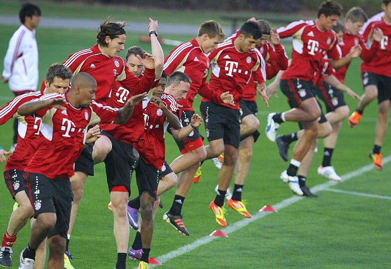 Bilder aus dem Bayern-Trainingslager in Doha.