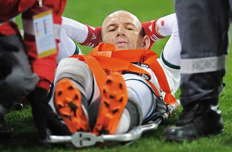 Am rechten Knie verletzt: Arjen Robben vom FC Bayern München.