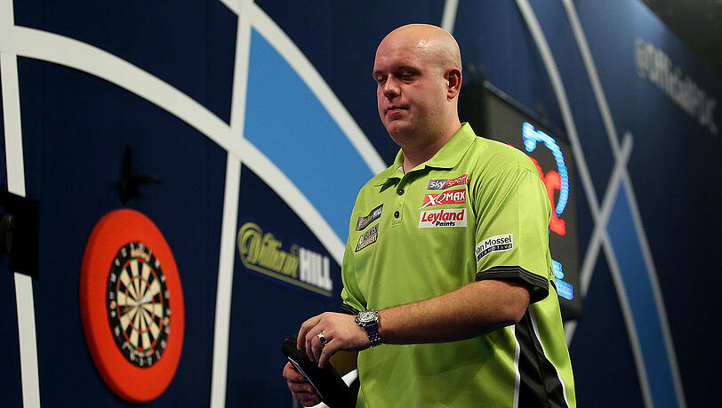 Für Topfavorit Michael van Gerwen war bei der Darts-WM im Halbfinale Schluss. Für Topfavorit Michael van Gerwen war bei der Darts-WM im Halbfinale Schluss.