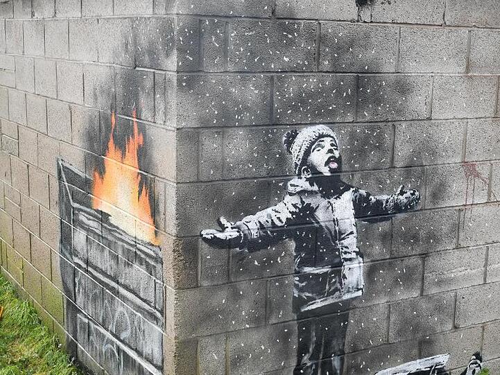 Banksys Garagenwerk wird erst einmal an Ort und Stelle verbleiben.