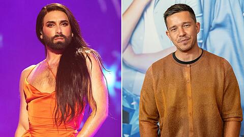 Conchita Wurst (l.) und Nico Santos bestimmen mit, wer für Deutschland beim ESC antreten wird.