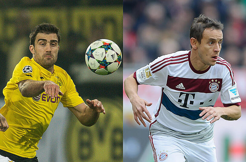 Sokratis &ndash; Rafinha:
&bdquo;Rafinha hat unter Guardiola am meisten profitiert und ist der Grund, warum die Bayern immer wieder Viererkette spielen. Sokratis ist extrem vielseitig, sicher innen stärker als außen, weil er nicht so die Wege mit nach vorne geht.&ldquo; 4:1 für Bayern.