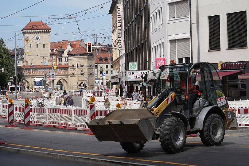 Auch in der Zweibrückenstraße ein einziges Baustellen-Gewirr.