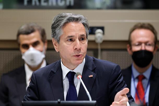 Antony Blinken, Außenminister der USA. Wie aus seinem Ministerium verlautet, nimmt die US-Botschaft in Kiew ihren Betrieb wieder auf. Antony Blinken, Außenminister der USA. Wie aus seinem Ministerium verlautet, nimmt die US-Botschaft in Kiew ihren Betrieb wieder auf.