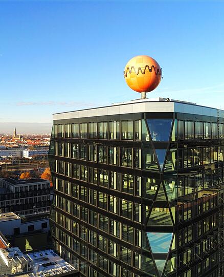 Neu gestaltetes Hochhaus am Rande des Werksviertels an der Rosenheimner Straße: Das Atlas München.