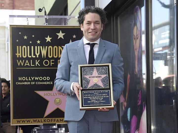 Dirigent Gustavo Dudamel auf dem "Walk of Fame".