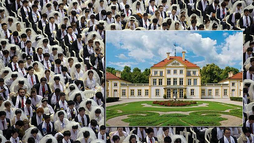 Die für ihre Massenhochzeiten bekannte Moon-Sekte tagt derzeit im Schloss Fürstenried. Die für ihre Massenhochzeiten bekannte Moon-Sekte tagt derzeit im Schloss Fürstenried.