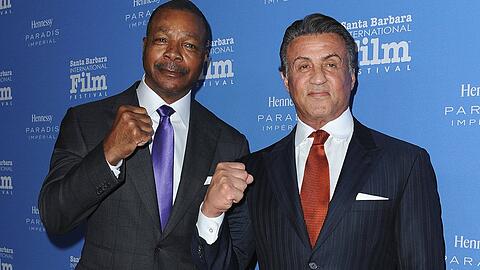 Carl Weathers und Sylvester Stallone bei einem gemeinsamen Auftritt.