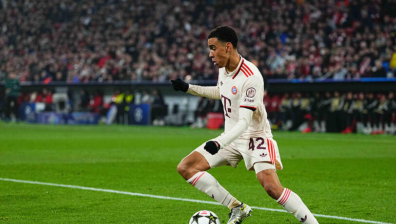 Traf erneut mit dem Kopf: Jamal Musiala. Traf erneut mit dem Kopf: Jamal Musiala.