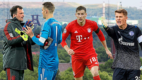 Sie kamen einst aus der Ruhrpott-Stadt Gelsenkirchen nach München (v.l.): Torwarttrainer Toni Tapalovic, Manuel Neuer und Leon Goretzka - im Sommer folgt außerdem noch Alexander Nübel.