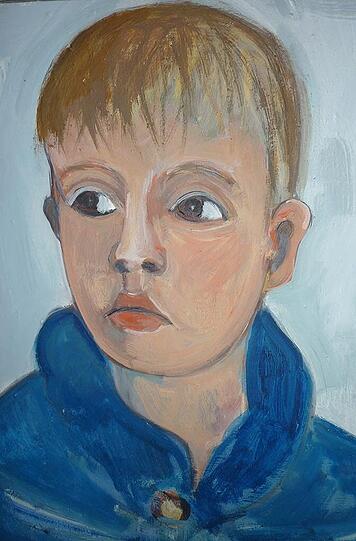 Ein Gemälde von Viktor Quedens - gemalt von seinem Vater, dem Künstler Kai Quedens.