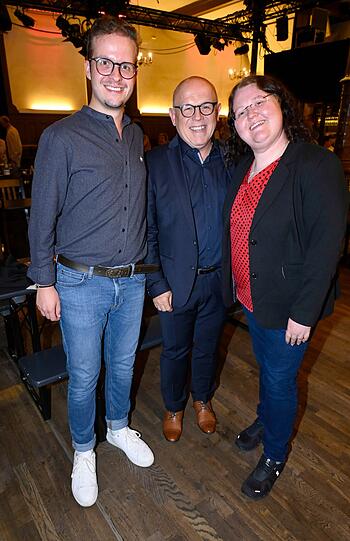 Tobi Boeck, Jürgen Kirner und Barbara Preis haben den Abend sichtlich genossen