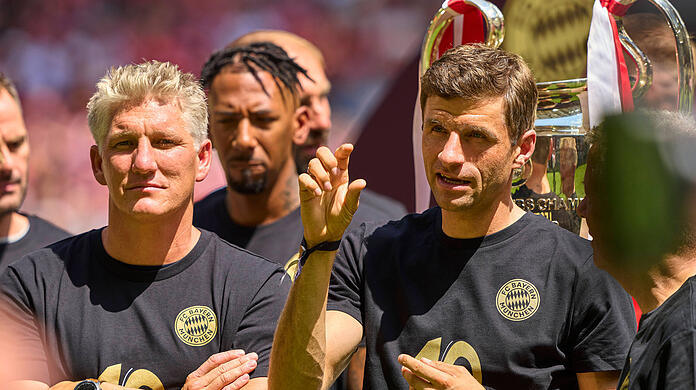 Gewannen 2013 das Triple mit dem FC Bayern: Thomas Müller und Bastian Schweinsteiger.