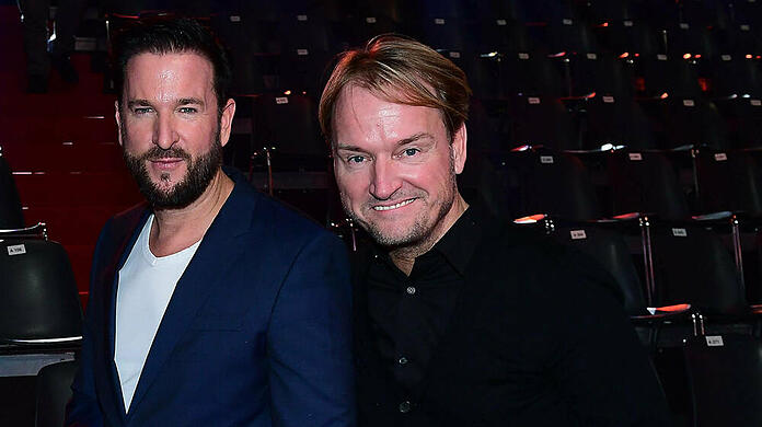 Michael Wendler (l.) mit seinem Manager Markus Krampe im Frühjahr 2020.