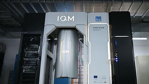 Der europ&auml;ische Quantencomputer Euro-Q-Exa des finnischen Unternehmens IQM in Garching bei M&uuml;nchen. In dem Rechner steckt auch deutsche Technologie. (Archiv)