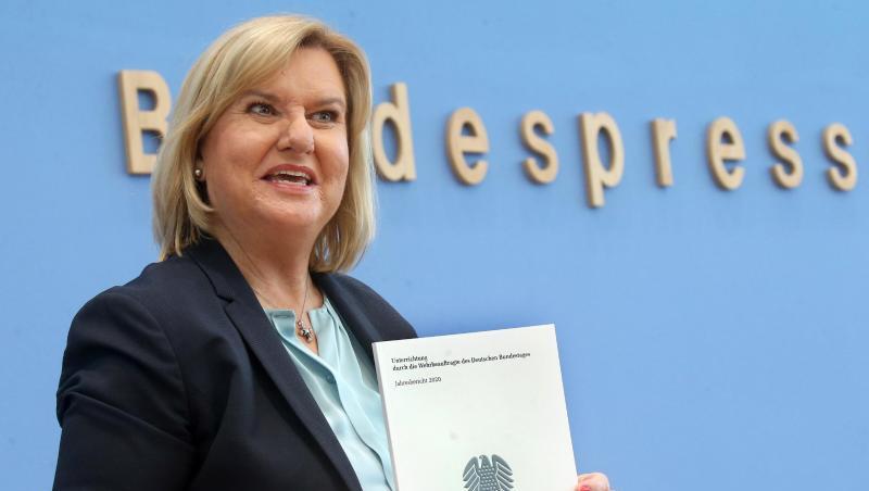 Eva Högl, Wehrbeauftragte des Bundestags, stellt vor der Bundespressekonferrenz ihren ersten Jahresbericht zur Lage der Bundeswehr vor.