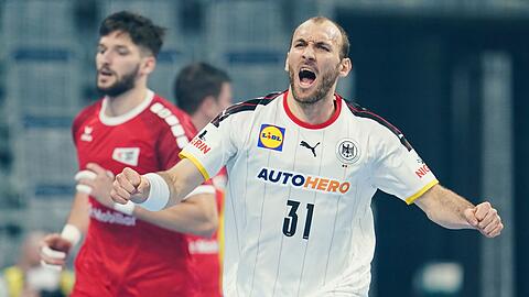 Marcel Schiller war der beste der beste deutsche Werfer beim Testspielsieg gegen die Schweiz.