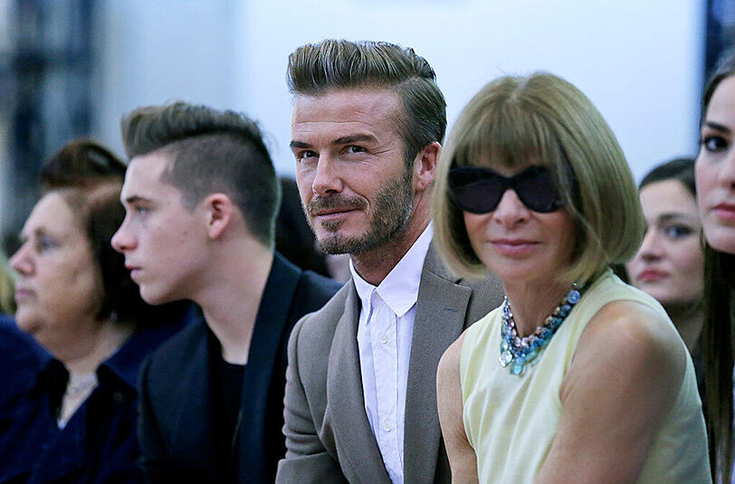David Beckham auf der New York Fashion Week 2015.