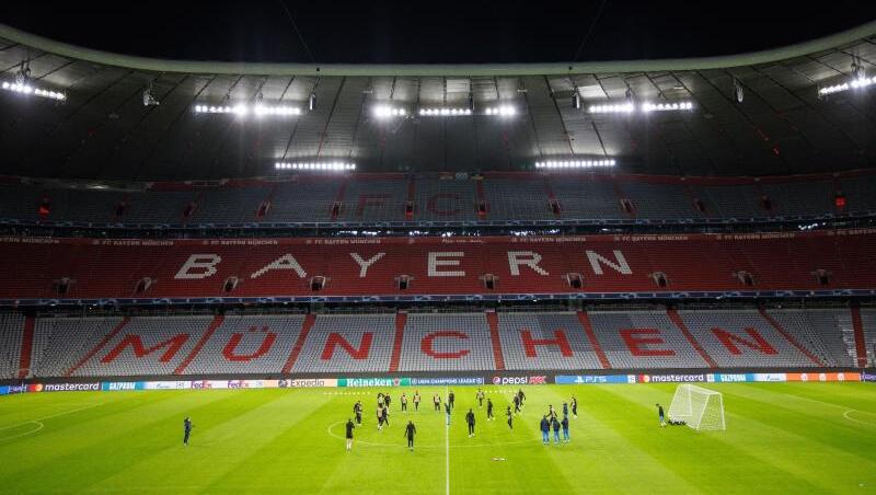 Die Spieler des FC Barcelona beim Training in der Allianz Arena.