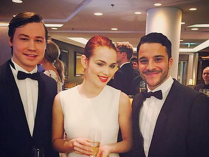 David Kross, Emilia Schüle und Kostja Ullmann (v.l.) bei der "People"-Magazin-Premiere am Mittwoch in Berlin