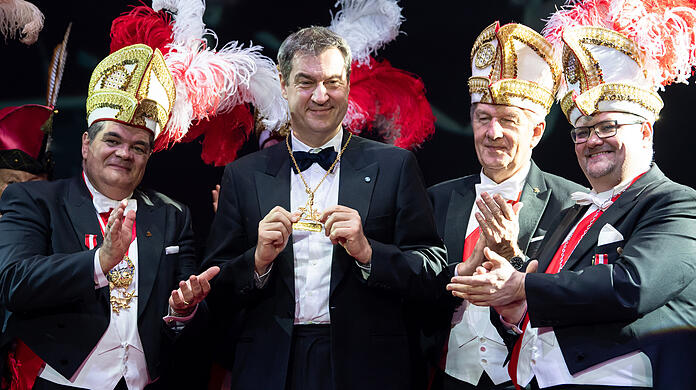 Markus Söder erhielt im Februar 2020 im Deutschen Theater von der Münchner Faschingsgesellschaft Narrhalla den Karl-Valentin-Orden