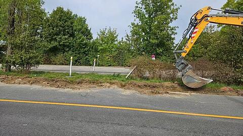 Baustopp für Bagger an der Johanneskirchner Straße.