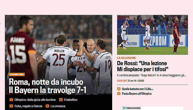 Die italienische Sportzeitschrift "La Gazzetta dello Sport" spricht von einem Albtraum