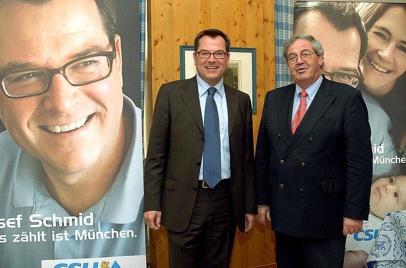 OB-Wahlkampf 2008: Zwei Jahre vorher hatte Podiuk den CSU-Fraktionsvorsitz an Josef Schmid (l.) abgegeben, damit der sich profilieren kann.