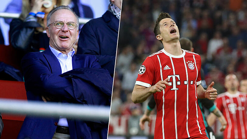 Karl-Heinz Rummenigge (l.) spricht von einem "sehr guten" Verhältnis zwischen dem FC Bayern und Robert Lewandowski.