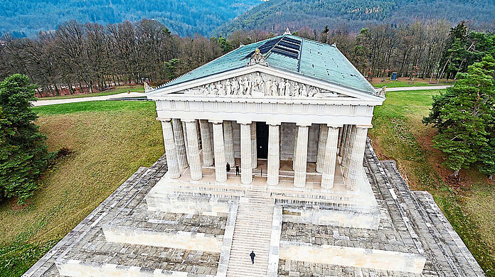 Die Walhalla bei Donaustauf. Im Umkreis von zehn Kilometern lehnt das Landesamt für Denkmalpflege Windräder ab.
