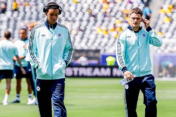 Verpassen sich bei der Nationalmannschaft: Jamal Musiala und Florian Wirtz. Verpassen sich bei der Nationalmannschaft: Jamal Musiala und Florian Wirtz.