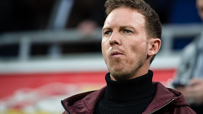 Bayerns scheidender Trainer Julian Nagelsmann vor dem Spiel.