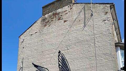 Die Mauer mit der Banksy-Möwe in Lowestoft ist abgerissen worden.
