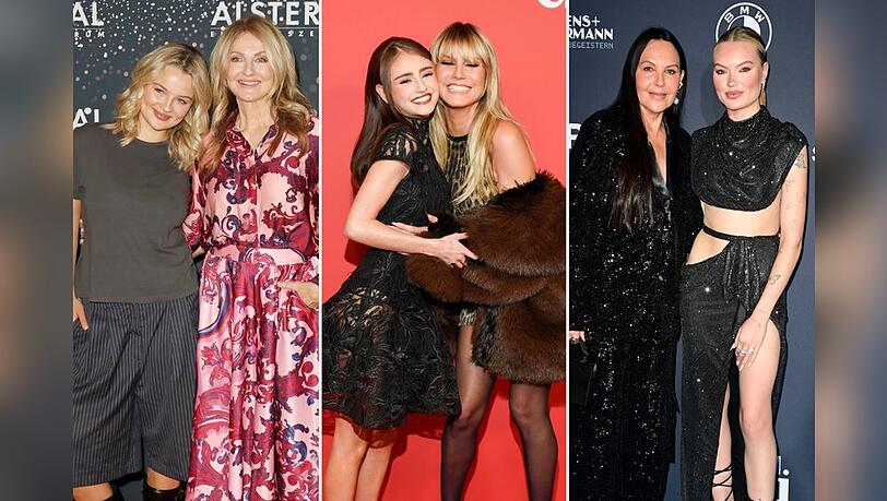 Nele Ludowig, Frauke Ludowig, Leni Klum, Heidi Klum, Natascha Ochsenknecht und Cheyenne Ochsenknecht (v.l.) bilden erfolgreiche Duos.