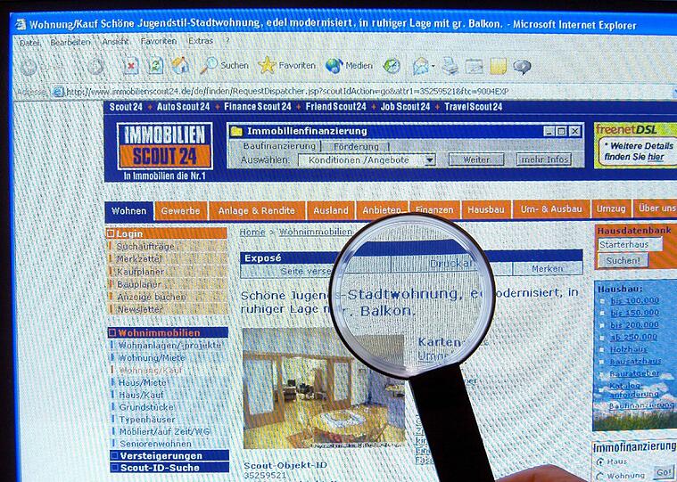 Augen auf bei der Online-Wohnungssuche: Auf Internet-Portalen wie Immobilienscout24 tummeln sich leider auch viele Kautions-Betrüger.