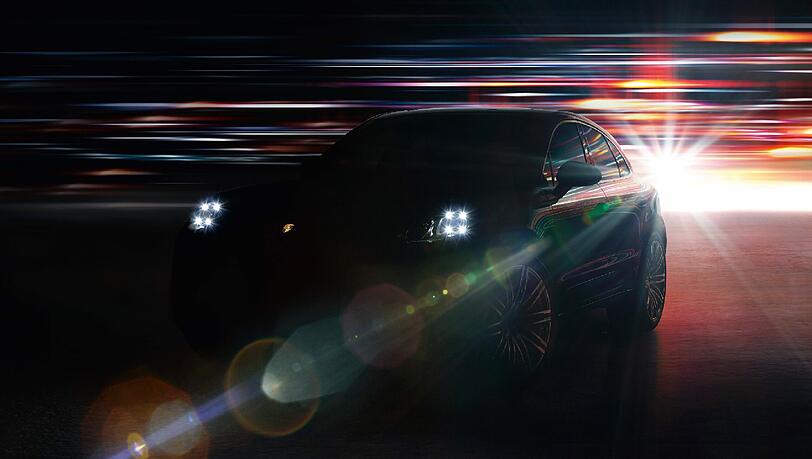 Spannung muss sein: Porsche zeigt bisher nur eine Silhouette des neuen Macan.