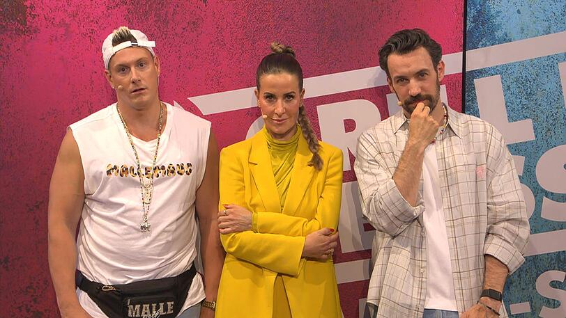 Gleich beim Impro-Gang trüben sich Mienen der Promis. Aus den Zutaten Rinderfilet, Staudensellerie und Chili zaubert Henssler das schmackhaftere Gericht und siegt 20:15. Gleich beim Impro-Gang trüben sich Mienen der Promis. Aus den Zutaten Rinderfilet, Staudensellerie und Chili zaubert Henssler das schmackhaftere Gericht und siegt 20:15.