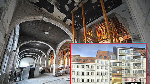 Vorher und Nachher: Derzeit ist die Hofstatt Münchens bekannteste Baustelle. Später soll Abercrombie & Fitch einziehen. Wir zeigen die Bilder von der Baustelle